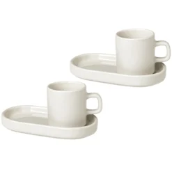Blomus 2 Tazas Espresso Y Platillos Pilar