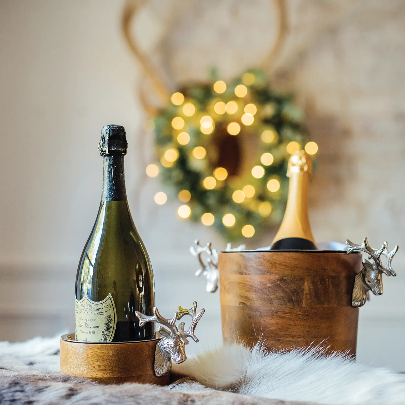 Reposa Botellas Huntsman Ciervo Madera De Mango 2 Reposa Botellas Huntsman Ciervo Madera De Mango - Imagen 2