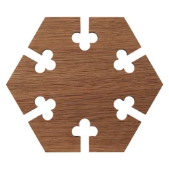 Warm Nordic Salvamanteles Gourmet Wood Trivet Hexagonal