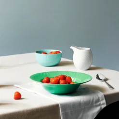 Lyngby Porcelæn Plato Hondo Rhombe Verde -Tiendas De Vajillas Seleccionadas 42959 01 03 1507207efe