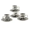 Spode 4 Tazas Espresso Y Platillo Black Italian
