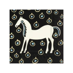 Marimekko Set De 20 Servilletas Musta Tamma