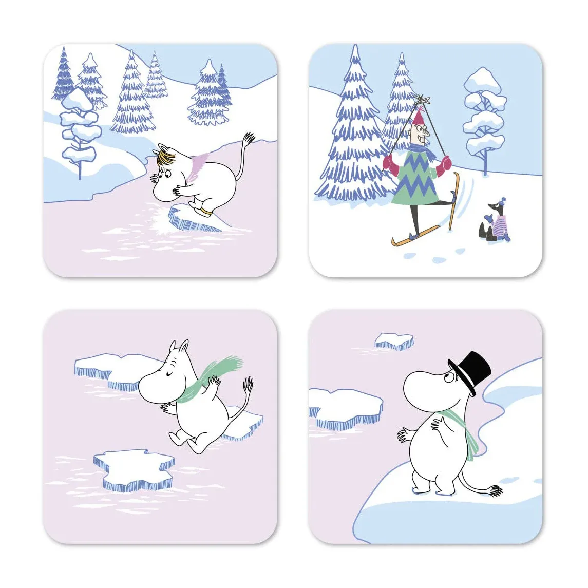 4 Posavasos Moomin Winter 2022 9x9 Cm 1 4 Posavasos Moomin Winter 2022 9x9 Cm